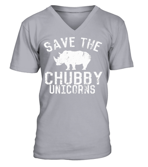 Funny Save The Chubby Unicorns Fat Rhino Vintage V-Neck T-shirt