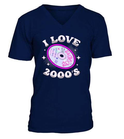 I Love 2000s Decade 2000 Era Millenium Vintage V-Neck T-shirt