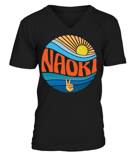 Naoki Shirt Vintage Sunset Naoki Groovy Tie Dye V-Neck T-shirt