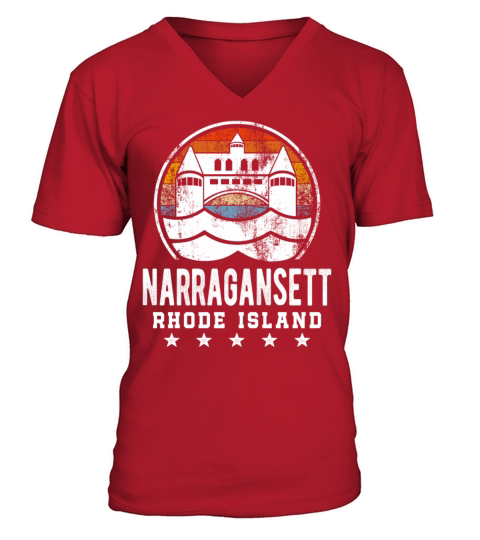 Narragansett - Rhode Island Gansett Retro Vintage V-Neck T-shirt
