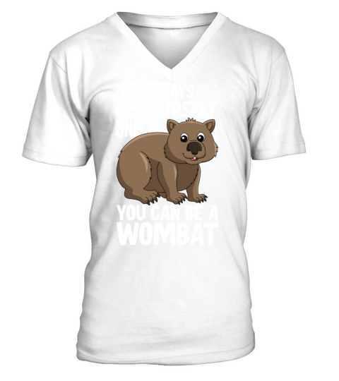 Native Australian Animal Lovers Cute Wombat V-Neck T-shirt