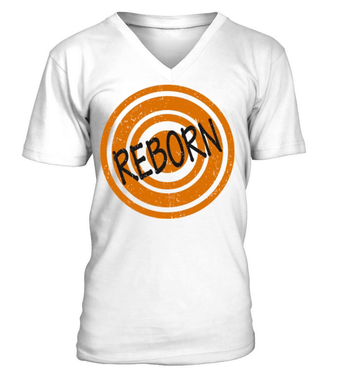 Reborn Black Word V-Neck T-shirt