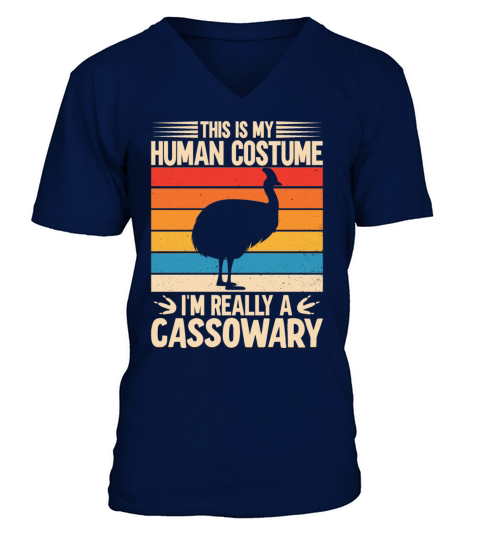 Retro Cassowary Vintage Cassowaries Quote V-Neck T-shirt