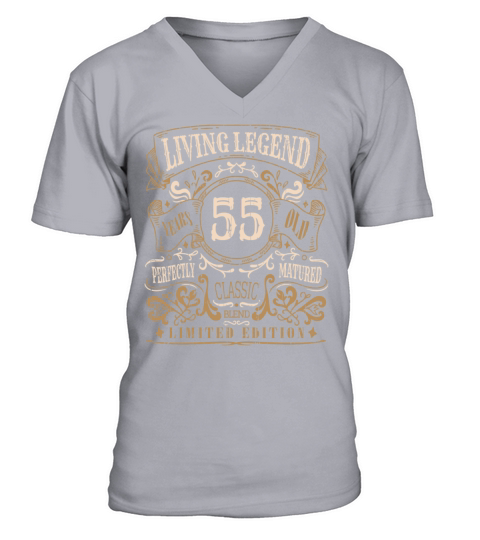 Retro Vintage Birth Whiskey Age 55 Years Old V-Neck T-shirt