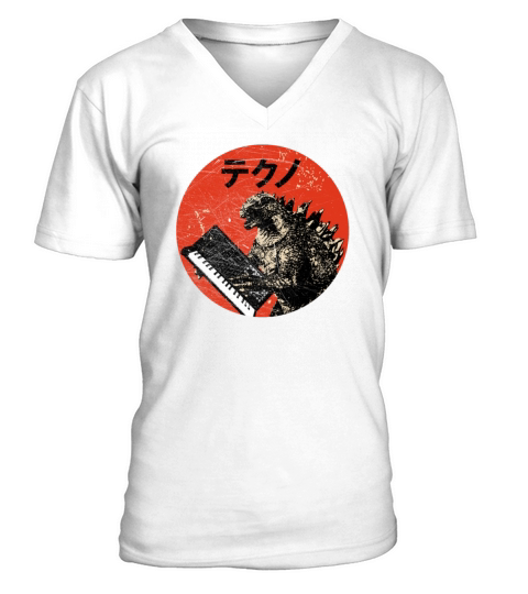 Vintage Analog Synthesizer - Japanese Retro V-Neck T-shirt