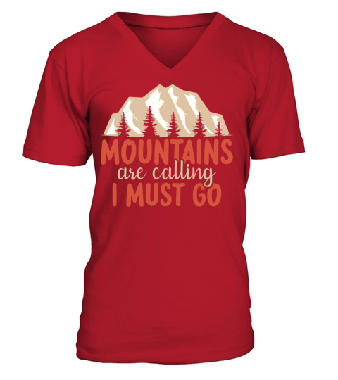 Vintage Mountains Climber Hiker V-Neck T-shirt