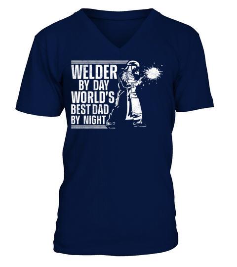 Welder Welding Dad Father Vintage V-Neck T-shirt
