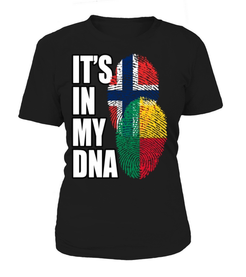 Beninese And Norwegian Mix Heritage DNA Flag Women's T-Shirt