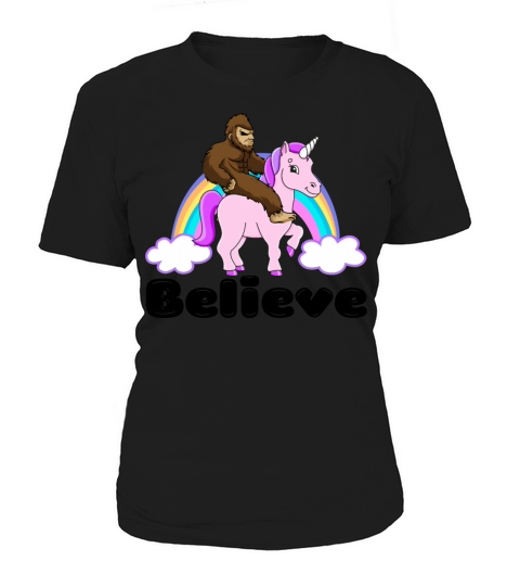 Bigfoot Riding A Unicorn Women's T-Shirt