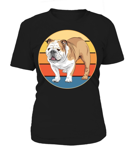 Bulldog Dog Breed Vintage Retro Sunset Women's T-Shirt