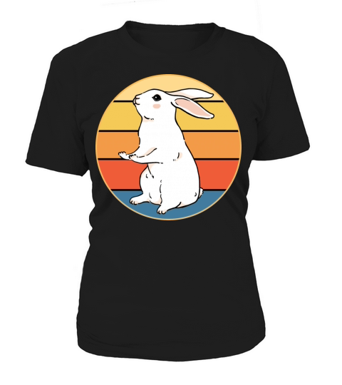 Cute Rabbit Bunny Retro Sunset Vintage Animal Pet Women's T-Shirt