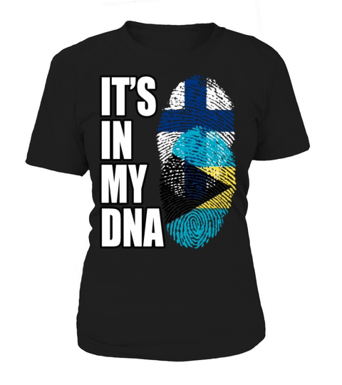 Finland And Bahamian Mix Heritage DNA Flag Women's T-Shirt