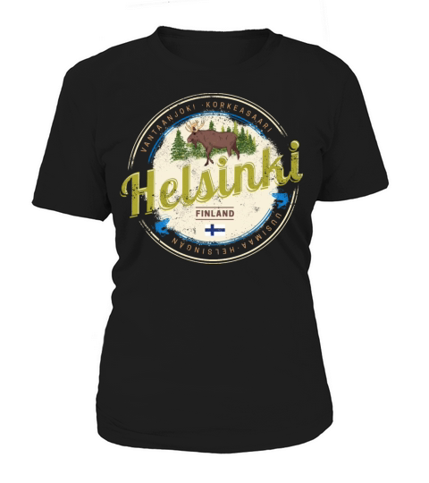 Helsinki moose capital of Finland vintage souvenir Women's T-Shirt
