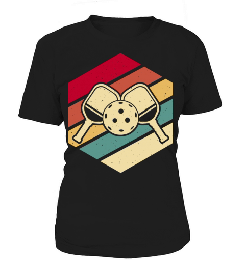Vintage Pickleball Sports Paddle Lover Sunset Women's T-Shirt