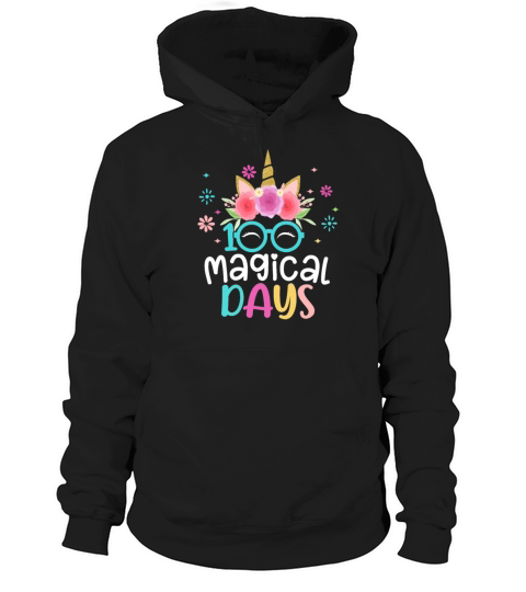 100th Days Of School Girls Cute Unicorn Face Hoodie Unisex
