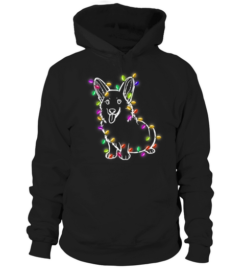 Corgi Santa Christmas Lights Xmas Gifts Boys Kids Hoodie Unisex