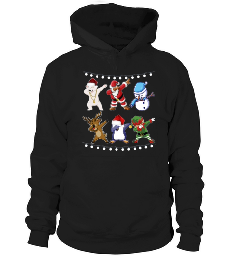 Dabbing Santa Elf Friends Christmas Kids Boys Men Hoodie Unisex