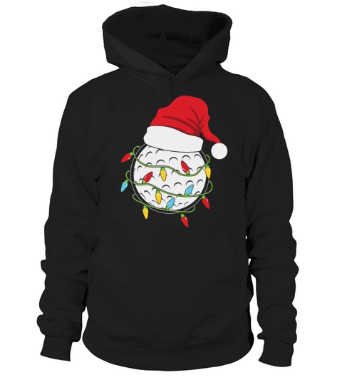 Golf Christmas Lights Santa Hat Hoodie Unisex