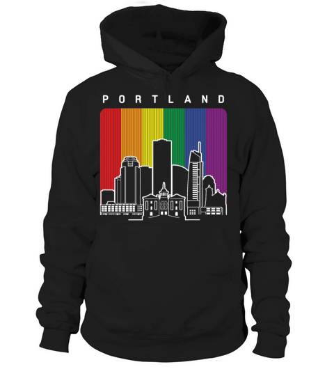 Portland Oregon Rainbow Flag LGBT Pride Hoodie Unisex