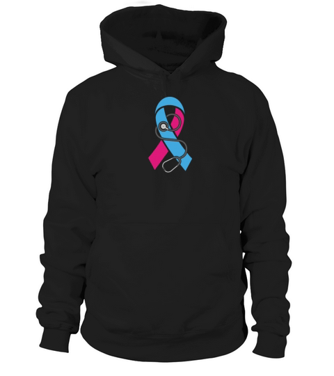 Stethoscope-Pregnancy Infant Loss Awareness Ribbon Hoodie Unisex