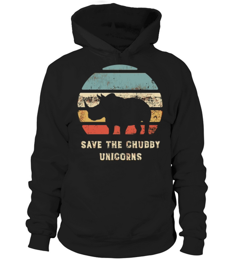 Vintage Save The Chubby Unicorns Retro Hoodie Unisex