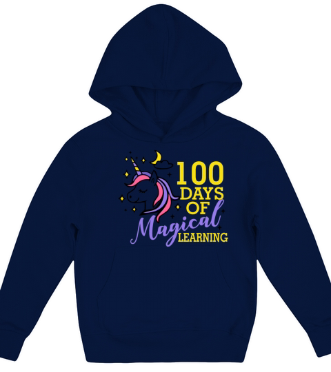 100 Days of Magical Learning Elementary Student 3 Kids Hoodie