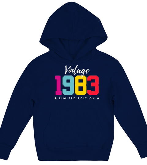40 Years Vintage 1983 Retro 40th Birthday Kids Hoodie