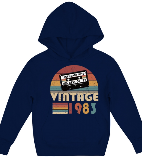 40th birthday vintage 1983 best of 1983 Kids Hoodie