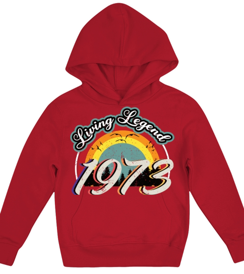 50th birthday vintage 1973 living legend 1973 Kids Hoodie