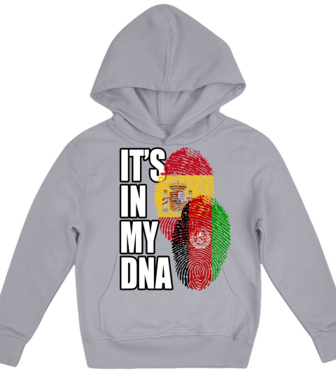 Afghan And Spaniard Mix Heritage DNA Flag Kids Hoodie