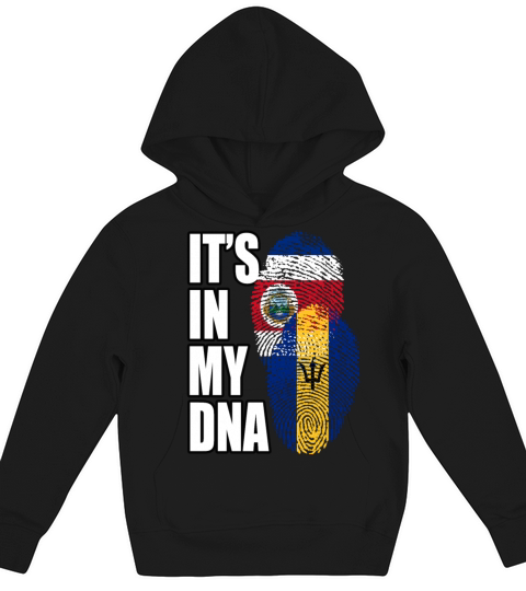 Barbadian And Costa Rican Mix Heritage DNA Flag Kids Hoodie