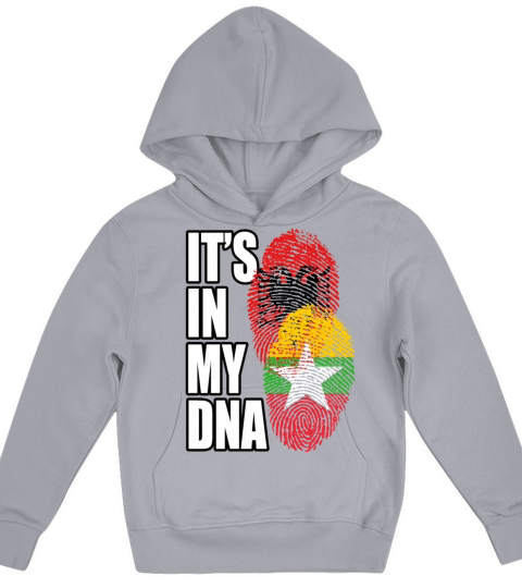 Burmese And Algerian Mix Heritage DNA Flag Kids Hoodie