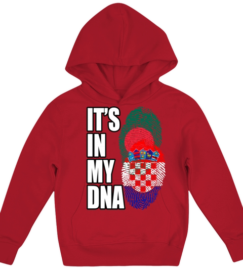 Croatian And Bangladeshi Mix Heritage DNA Flag Kids Hoodie