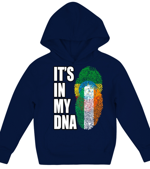 Ethiopian And Irish Mix Heritage DNA Flag Kids Hoodie