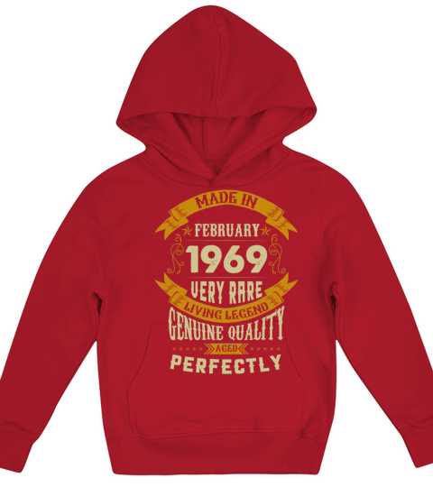 February 1969 Vintage Birthday Present Kids Hoodie
