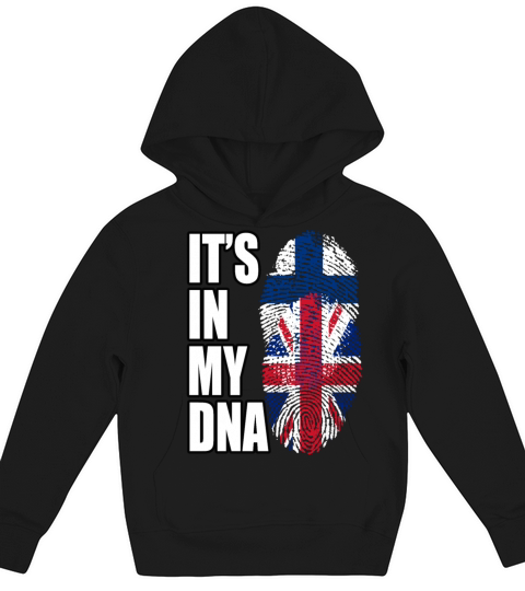 Finland And British Mix Heritage DNA Flag Kids Hoodie