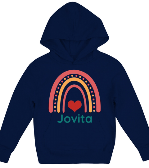 Jovita Vintage Boho Rainbow Kids Hoodie
