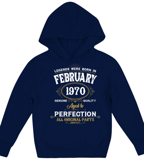 Legends Were Born In February 1970 Kids Hoodie