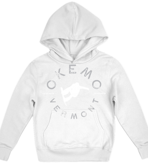 Okemo Mountain Graphic Vintage Snowboard Kids Hoodie