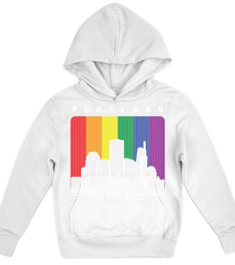 Portland Oregon Rainbow Flag LGBT Pride Kids Hoodie