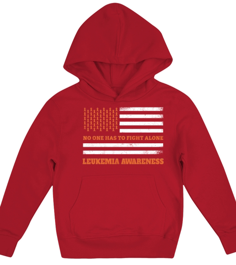 September Orange Ribbon Leukemia Cancer Awareness Kids Hoodie