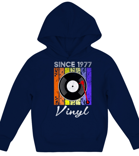 Since 1977 Vinyl Retro Record Vintage Music Kids Hoodie