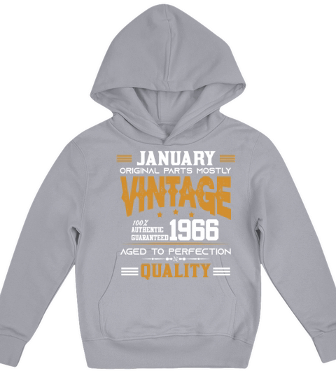 Vintage Aged To Perfection January 1966 Kids Hoodie