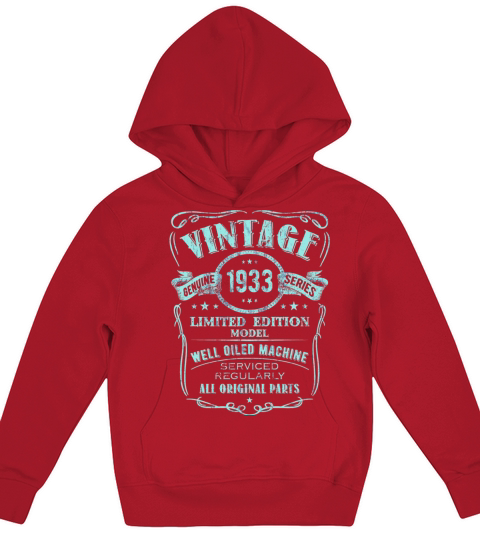 Vintage Made In 1933 Limited Edition 87Th Birthday Kids Hoodie