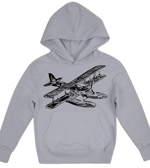 Vintage Single Engine Seaplane Retro Style Kids Hoodie