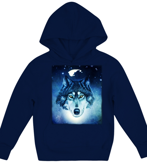 Wolf artwork design predator face imprint Kids Hoodie