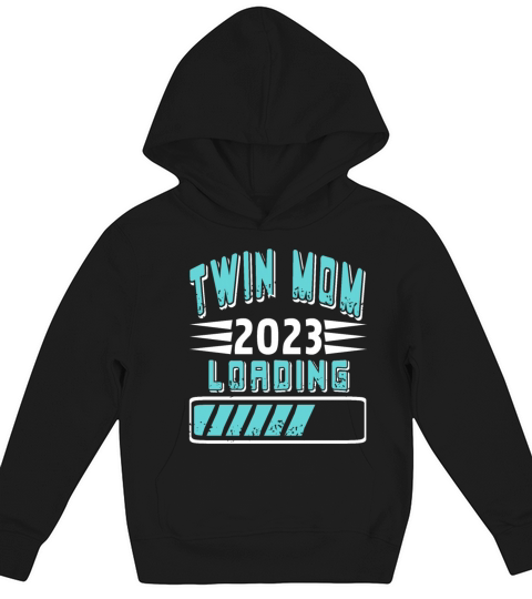 Womens Twin Mama Twin Mom to Be Pregnancy Kids Hoodie