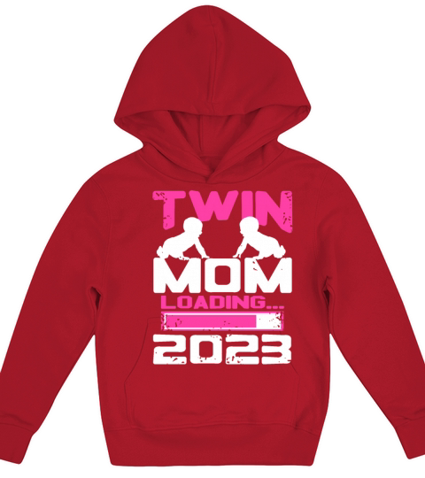 Womens Twin Mama Twin Mom to Be Pregnancy Kids Hoodie