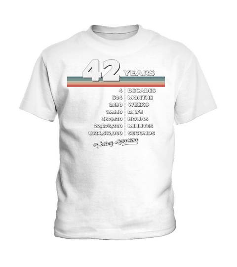 42nd Birthday Vintage 42 Years Old Retro 504 Kids T-Shirt