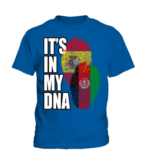 Afghan And Spaniard Mix Heritage DNA Flag Kids T-Shirt
